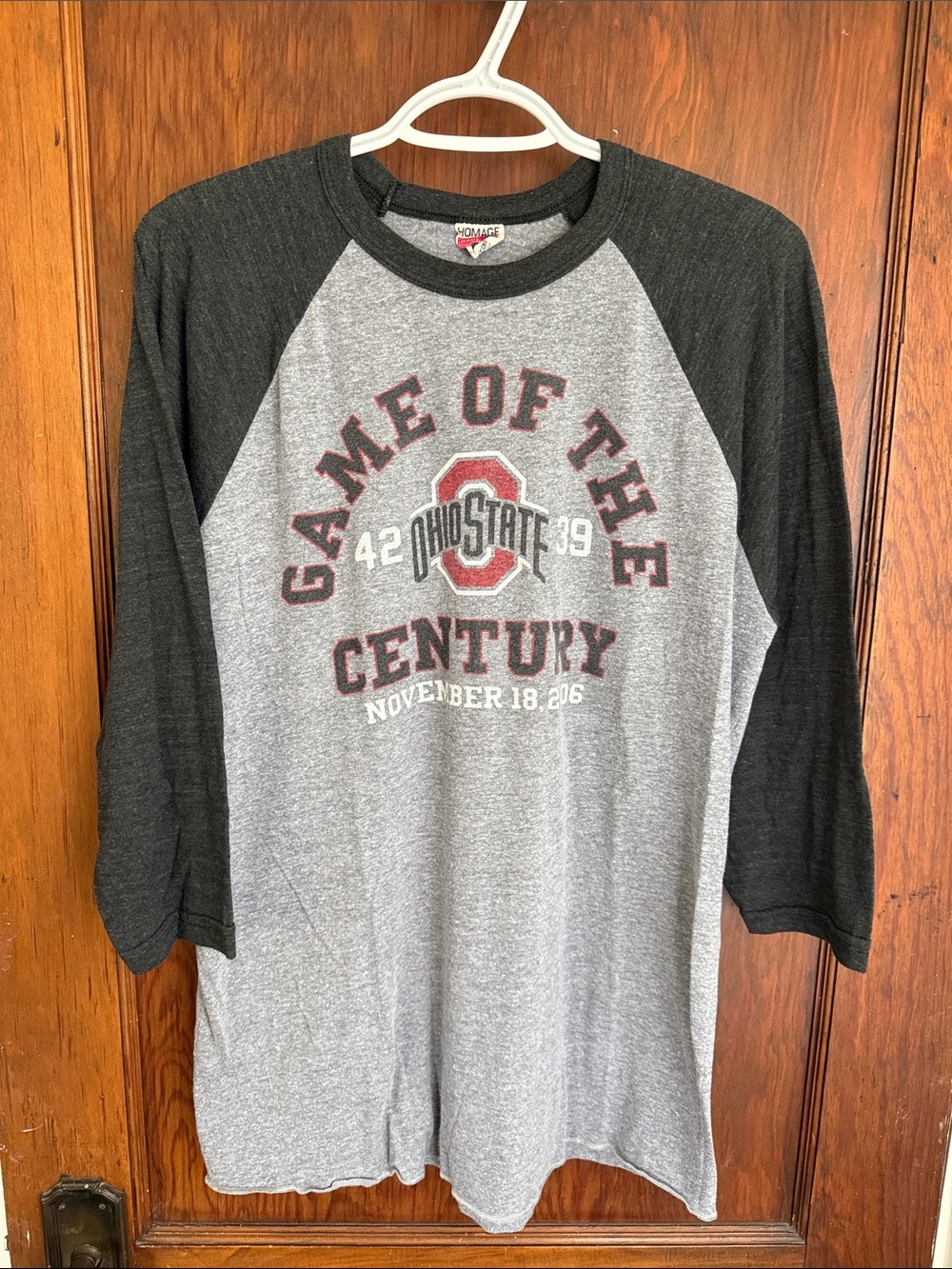 Homage Ohio State Game of the Century 3/4 Sleeve Raglan - Size L